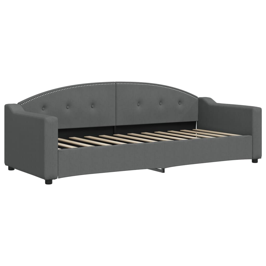 daybed med udtræk 80x200 cm stof mørkegrå