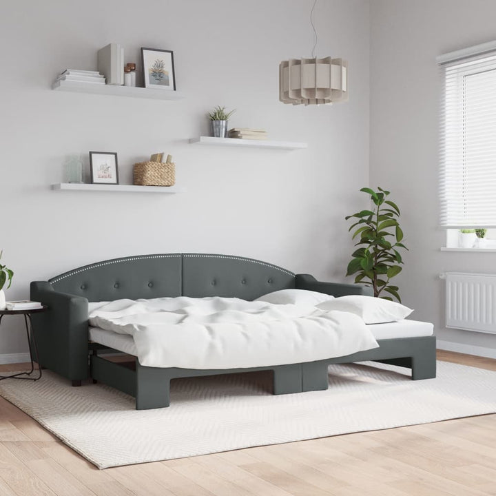 daybed med udtræk 80x200 cm stof mørkegrå