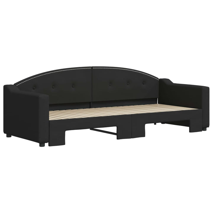 daybed med udtræk 80x200 cm stof sort