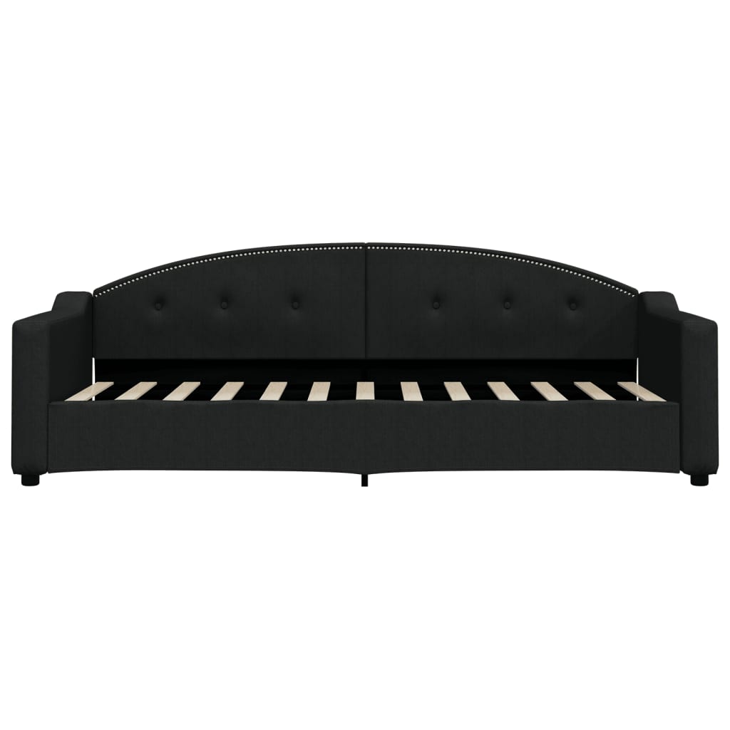 daybed med udtræk 80x200 cm stof sort