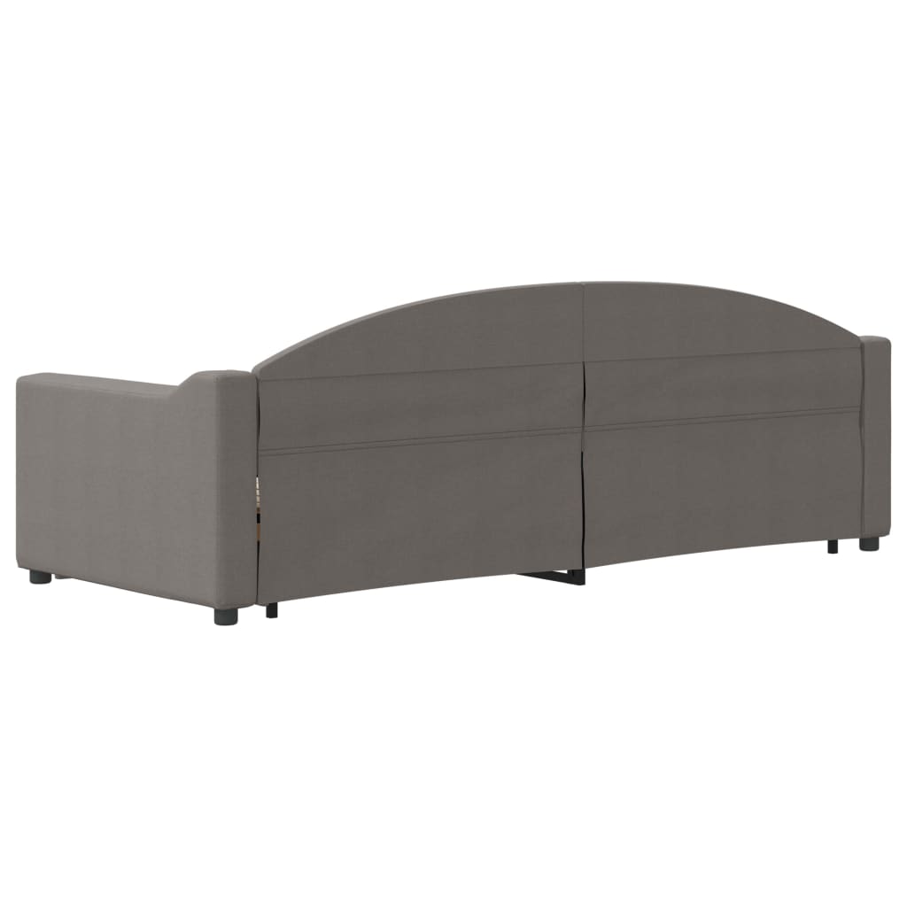 daybed med udtræk 80x200 cm stof gråbrun
