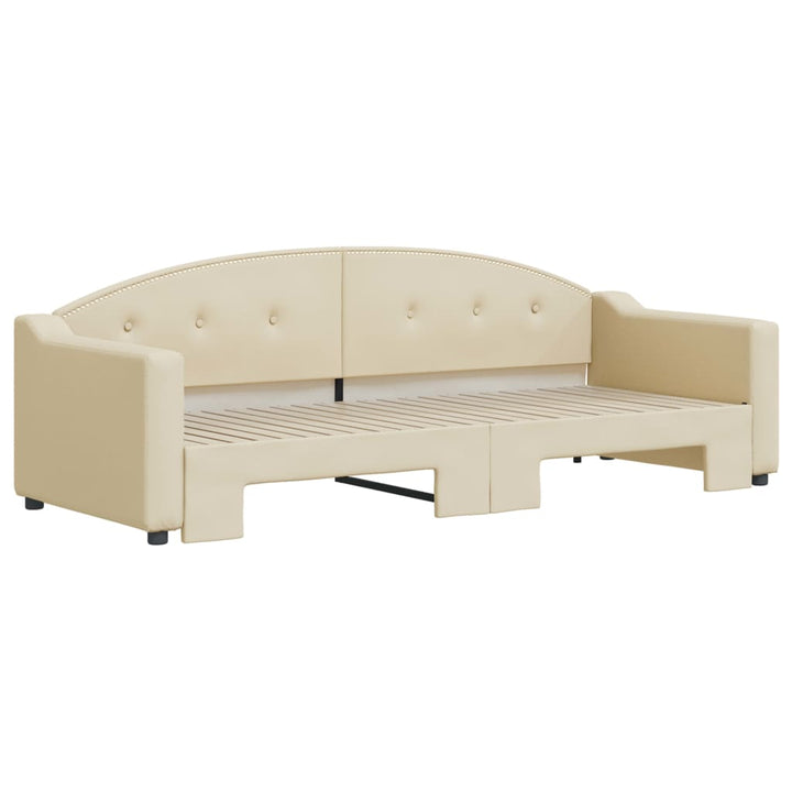 daybed med udtræk 80x200 cm stof cremefarvet