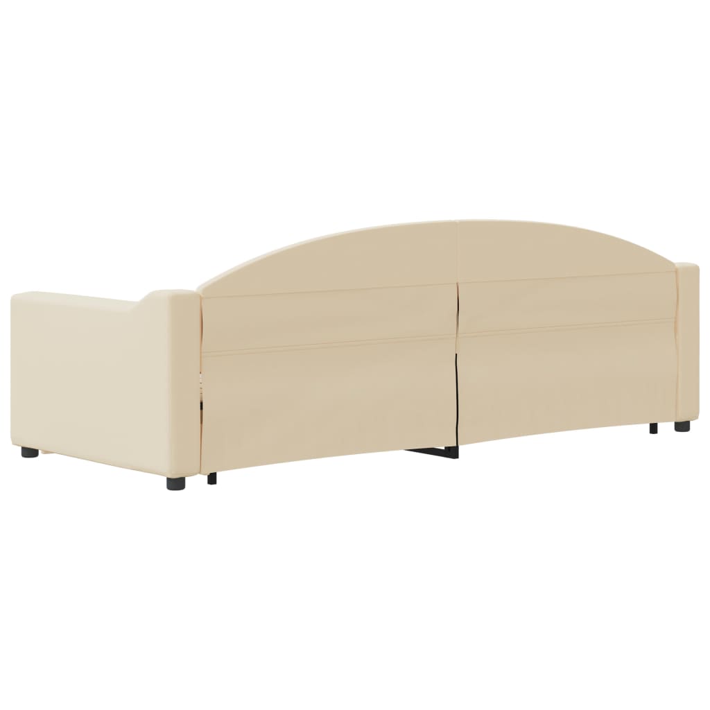 daybed med udtræk 80x200 cm stof cremefarvet