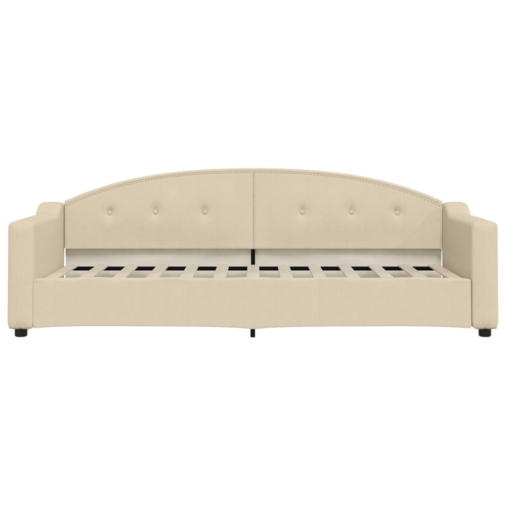 daybed med udtræk 80x200 cm stof cremefarvet