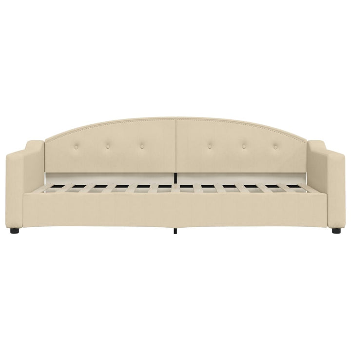 daybed med udtræk 80x200 cm stof cremefarvet