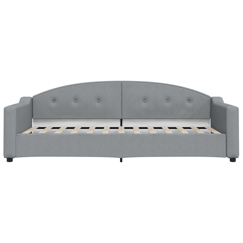 daybed med udtræk 90x200 cm stof lysegrå