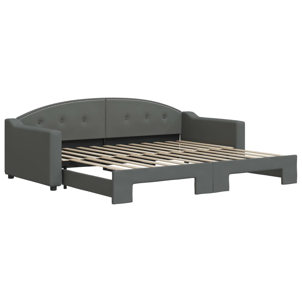 daybed med udtræk 90x200 cm stof mørkegrå