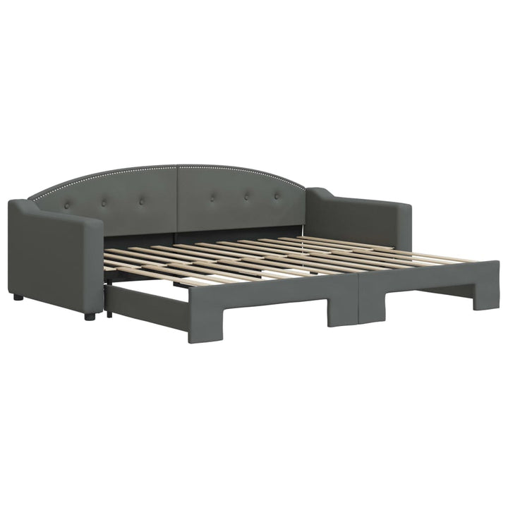 daybed med udtræk 90x200 cm stof mørkegrå