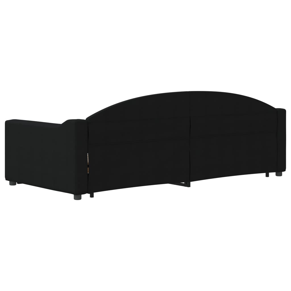daybed med udtræk 90x200 cm stof sort