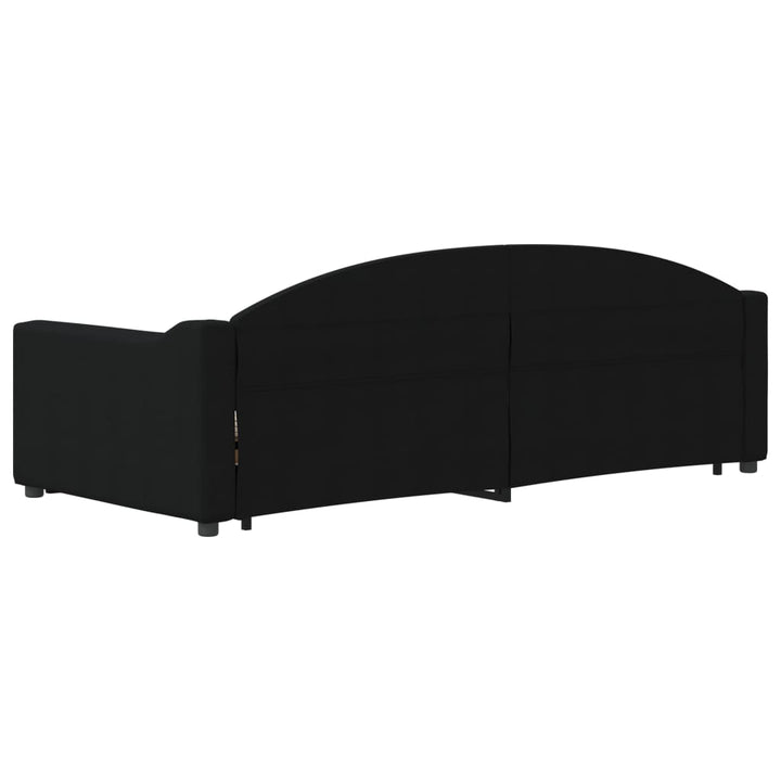 daybed med udtræk 90x200 cm stof sort