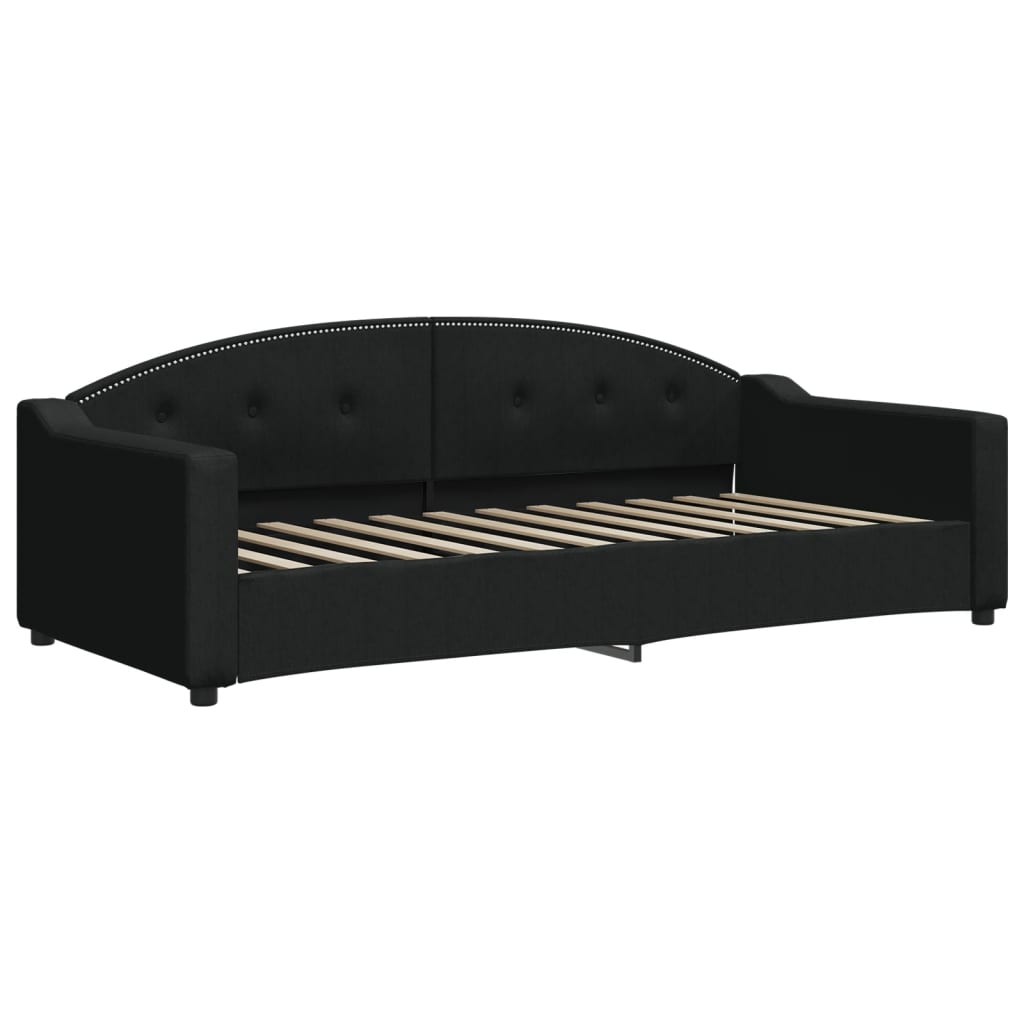 daybed med udtræk 90x200 cm stof sort