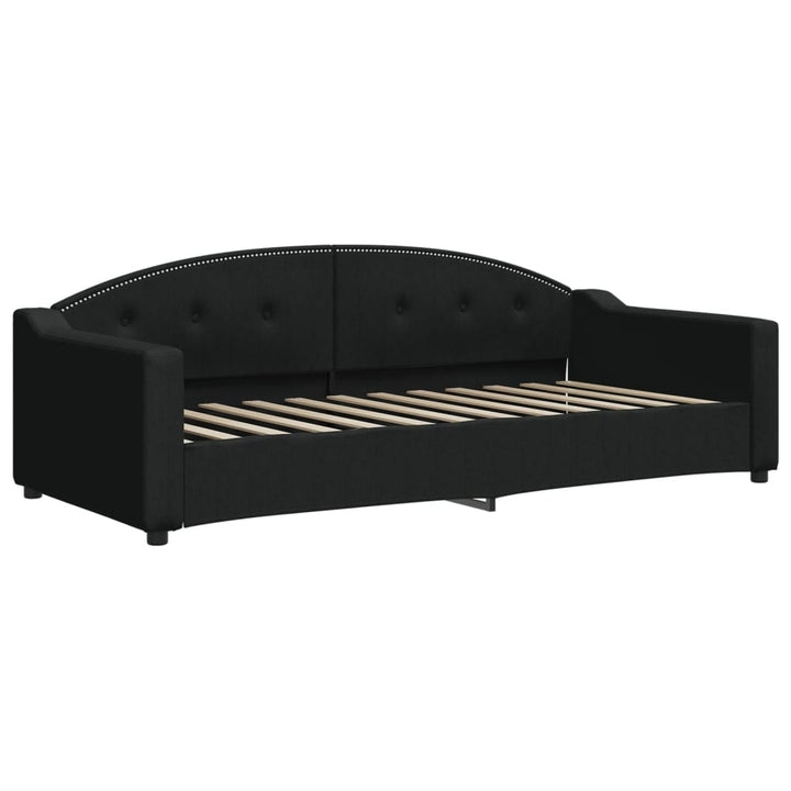 daybed med udtræk 90x200 cm stof sort