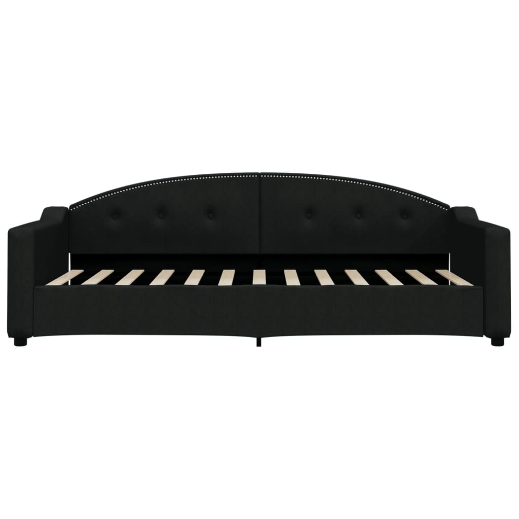 daybed med udtræk 90x200 cm stof sort