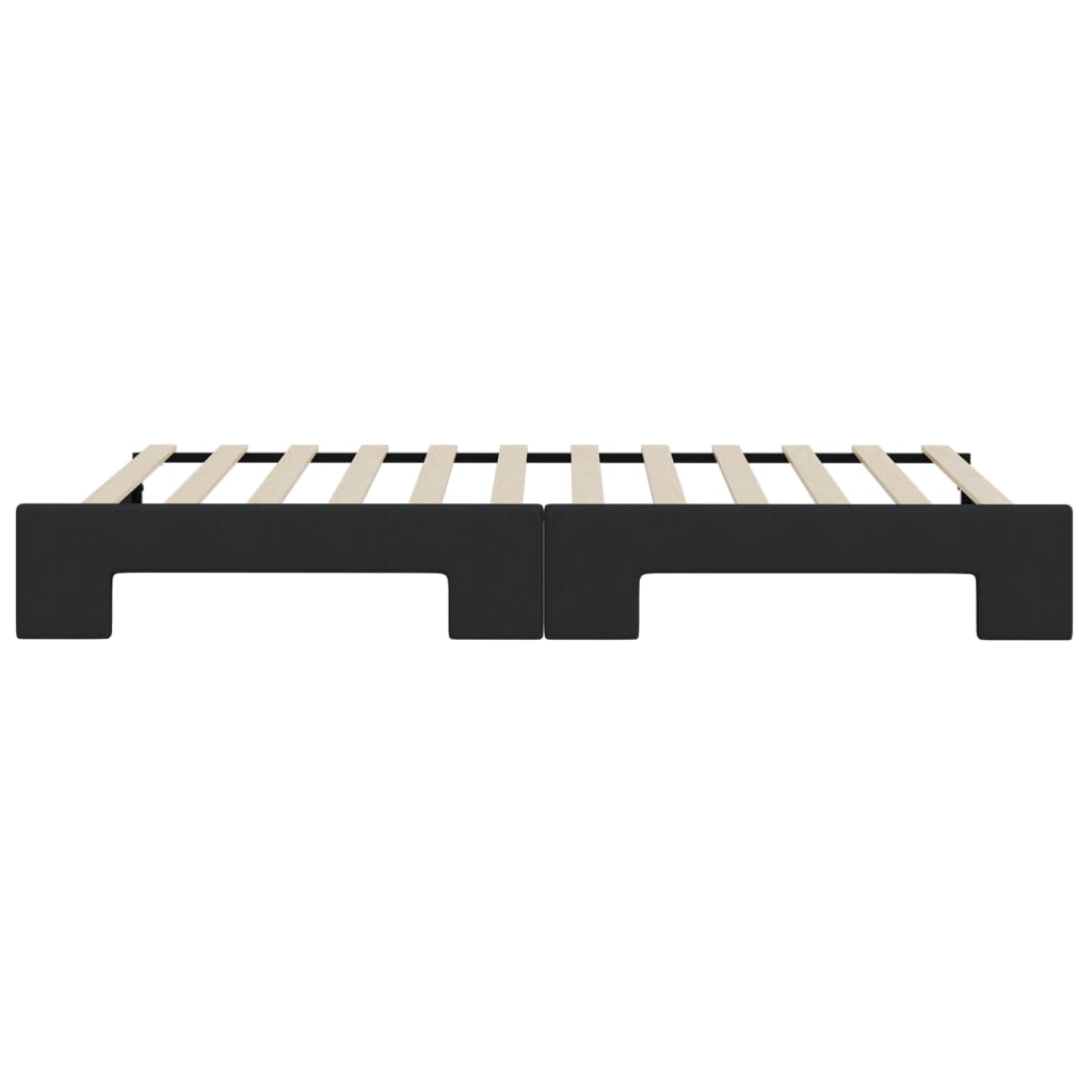 daybed med udtræk 90x200 cm stof sort