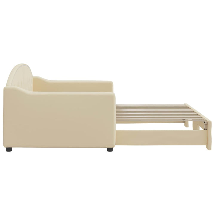 daybed med udtræk 90x200 cm stof cremefarvet
