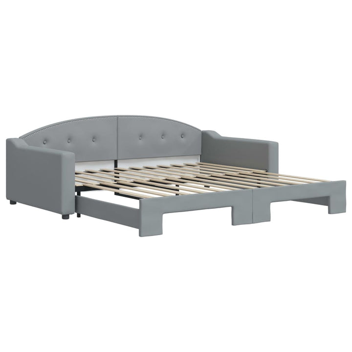 daybed med udtræk 100x200 cm stof lysegrå