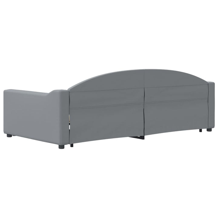 daybed med udtræk 100x200 cm stof lysegrå