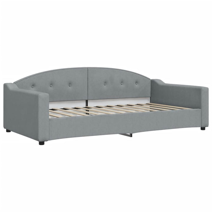 daybed med udtræk 100x200 cm stof lysegrå