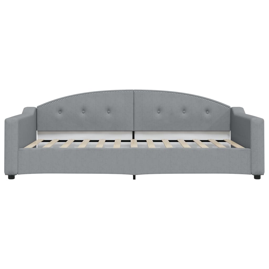 daybed med udtræk 100x200 cm stof lysegrå