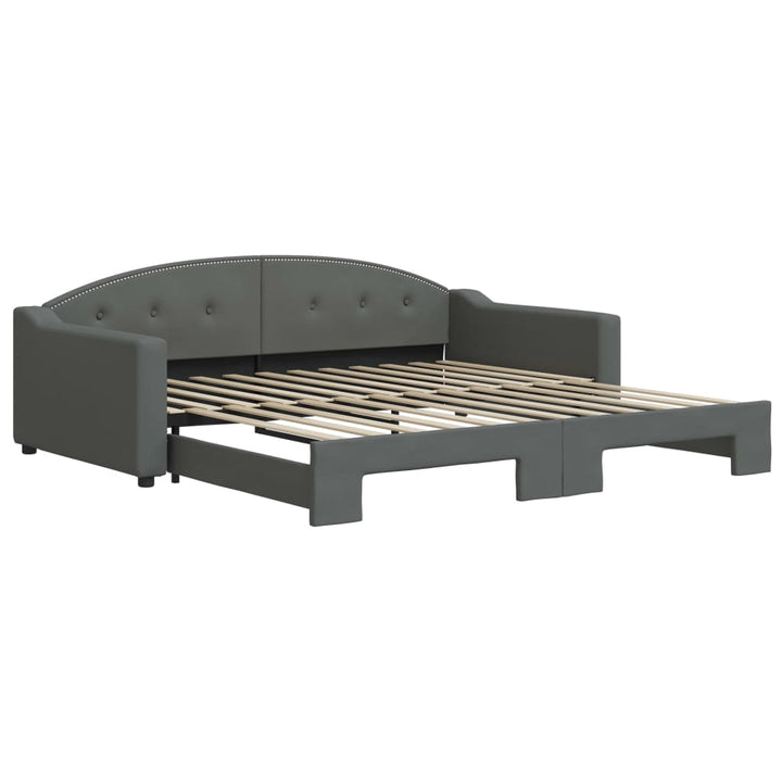 daybed med udtræk 100x200 cm stof mørkegrå