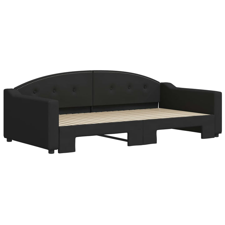daybed med udtræk 100x200 cm stof sort