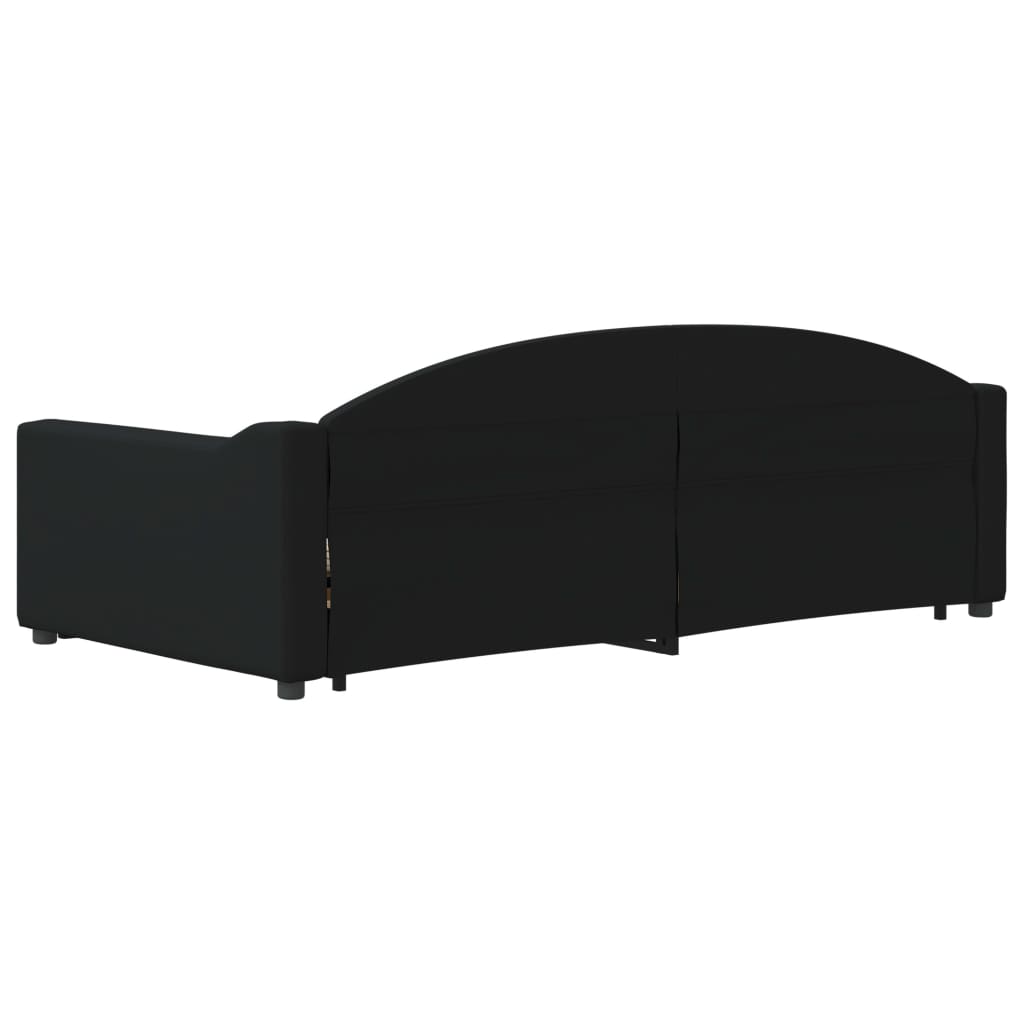daybed med udtræk 100x200 cm stof sort