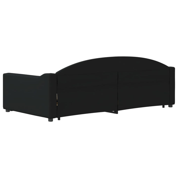 daybed med udtræk 100x200 cm stof sort