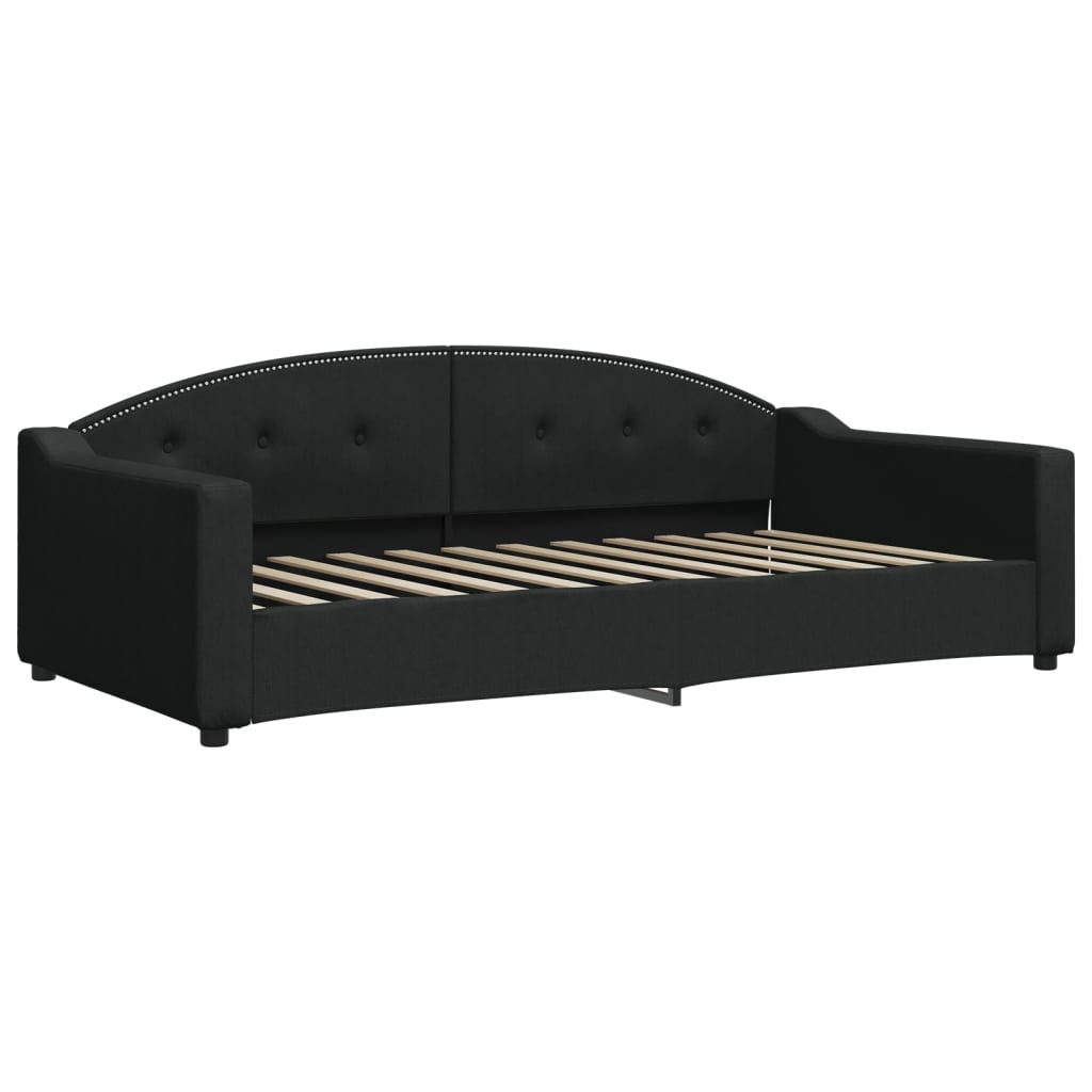 daybed med udtræk 100x200 cm stof sort