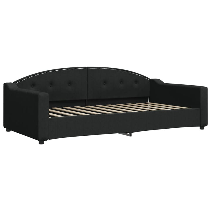 daybed med udtræk 100x200 cm stof sort