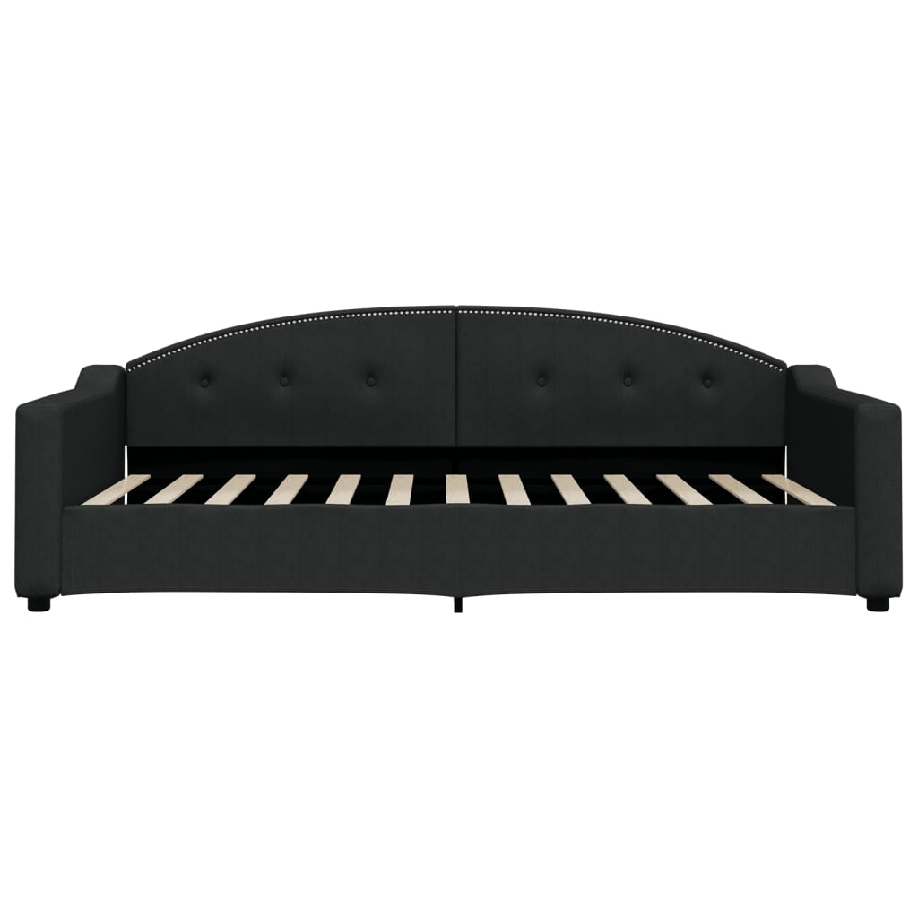daybed med udtræk 100x200 cm stof sort