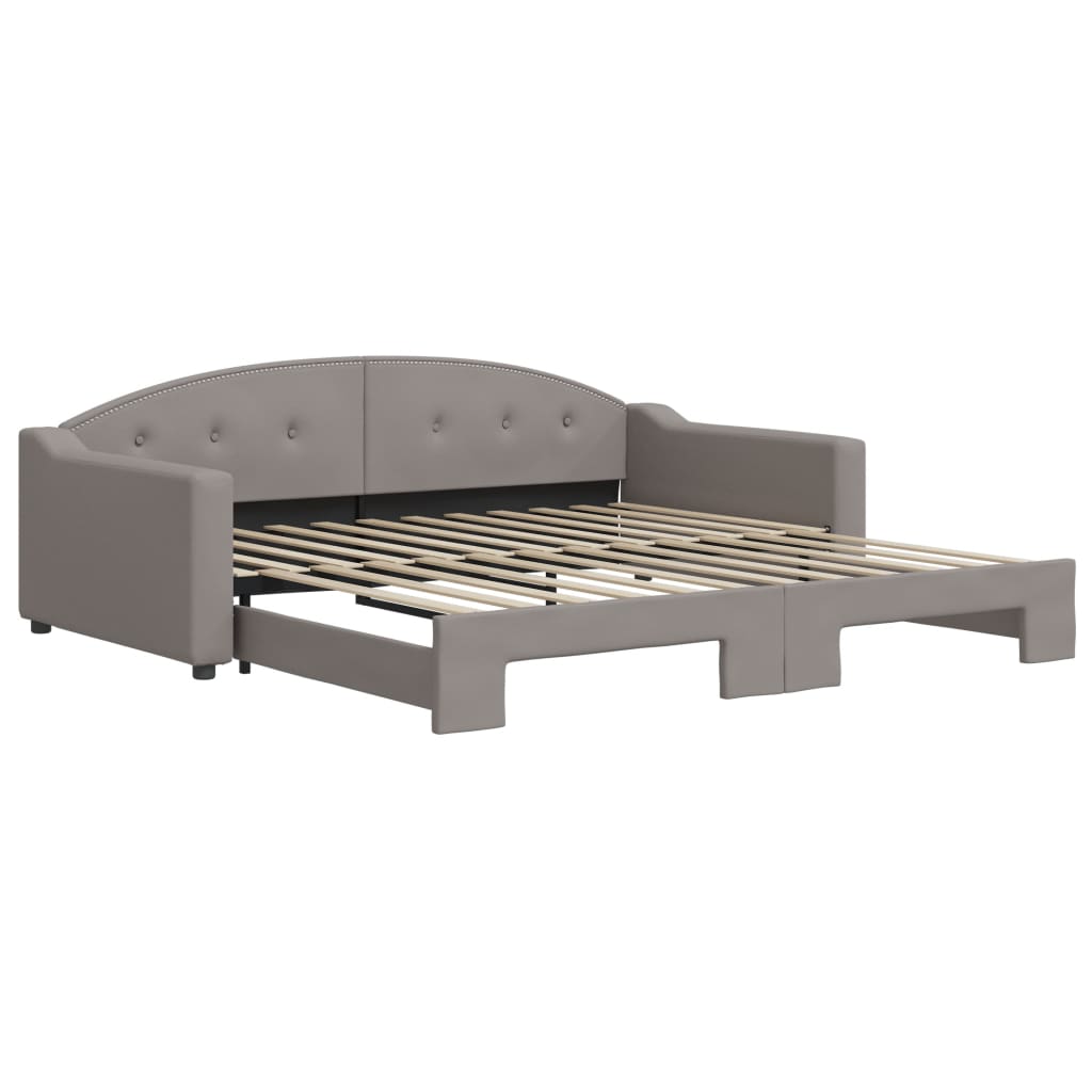daybed med udtræk 100x200 cm stof gråbrun