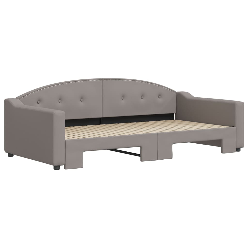 daybed med udtræk 100x200 cm stof gråbrun