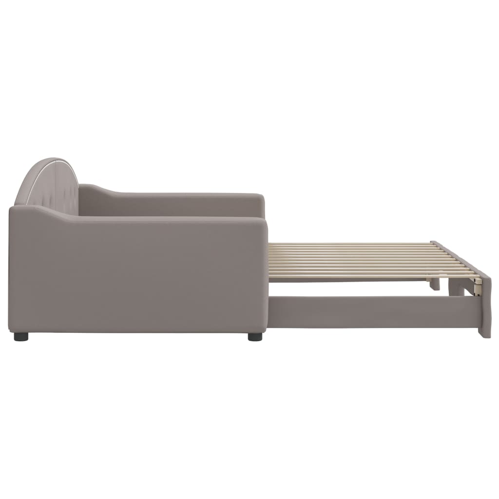 daybed med udtræk 100x200 cm stof gråbrun