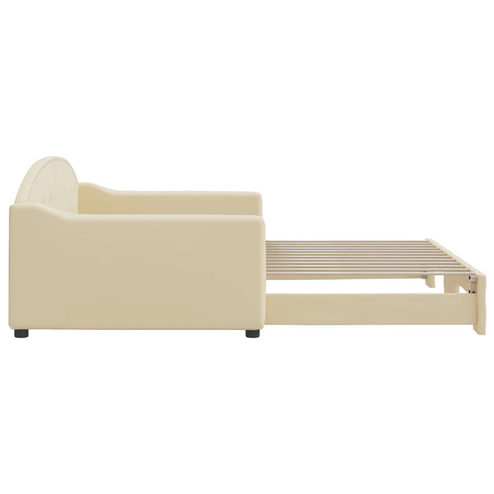 daybed med udtræk 100x200 cm stof cremefarvet
