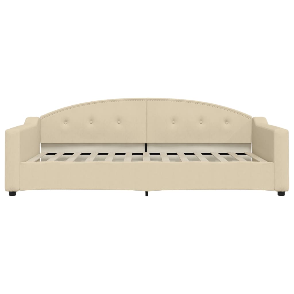 daybed med udtræk 100x200 cm stof cremefarvet