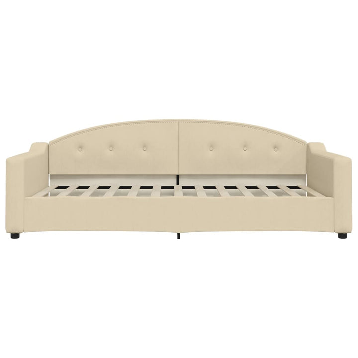daybed med udtræk 100x200 cm stof cremefarvet
