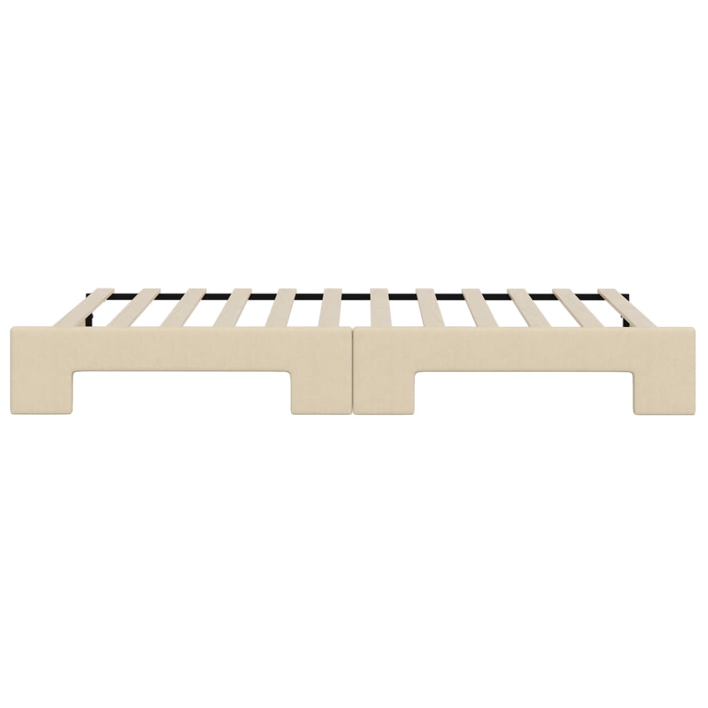 daybed med udtræk 100x200 cm stof cremefarvet