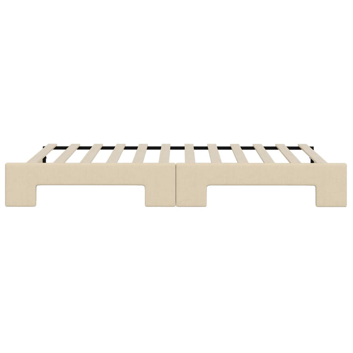 daybed med udtræk 100x200 cm stof cremefarvet