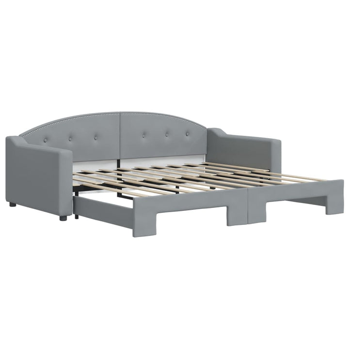 daybed med udtræk 90x190 cm stof lysegrå