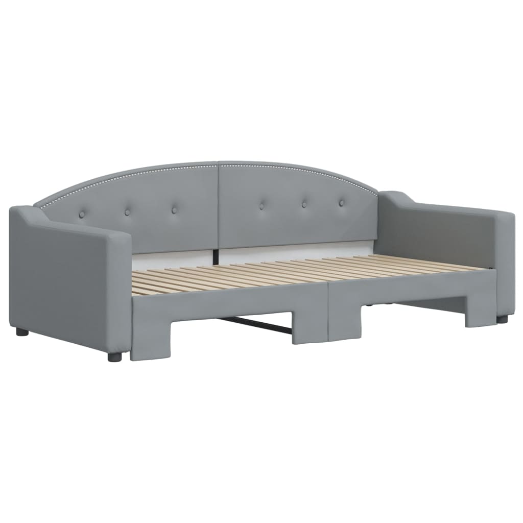 daybed med udtræk 90x190 cm stof lysegrå