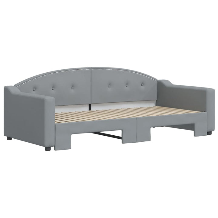 daybed med udtræk 90x190 cm stof lysegrå