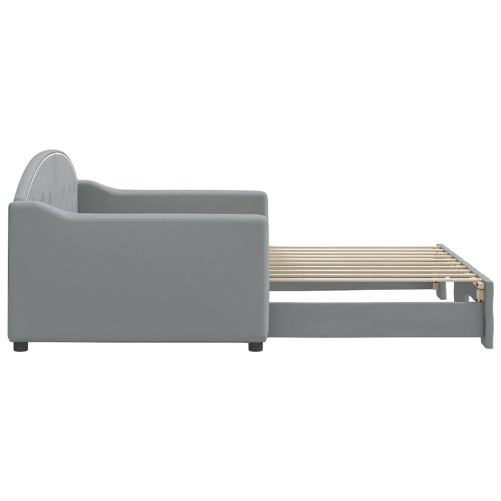 daybed med udtræk 90x190 cm stof lysegrå