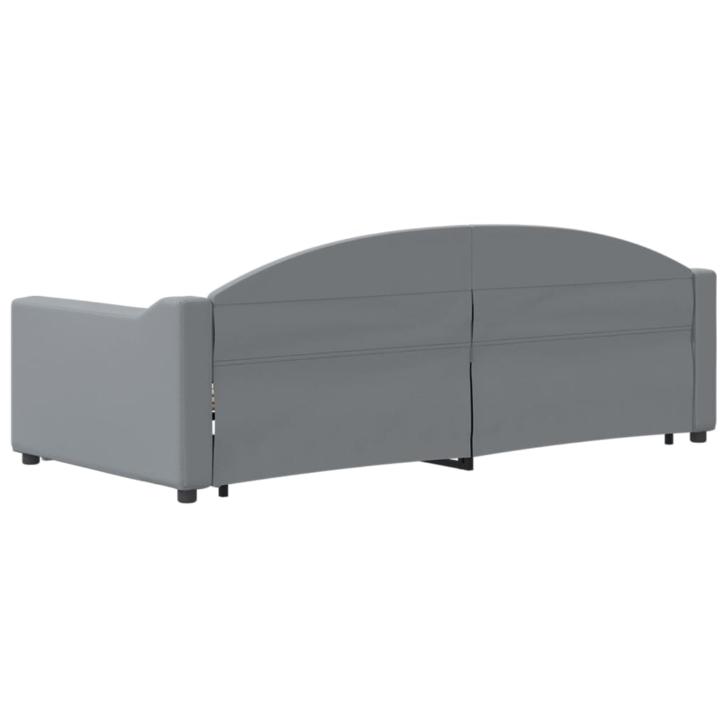 daybed med udtræk 90x190 cm stof lysegrå