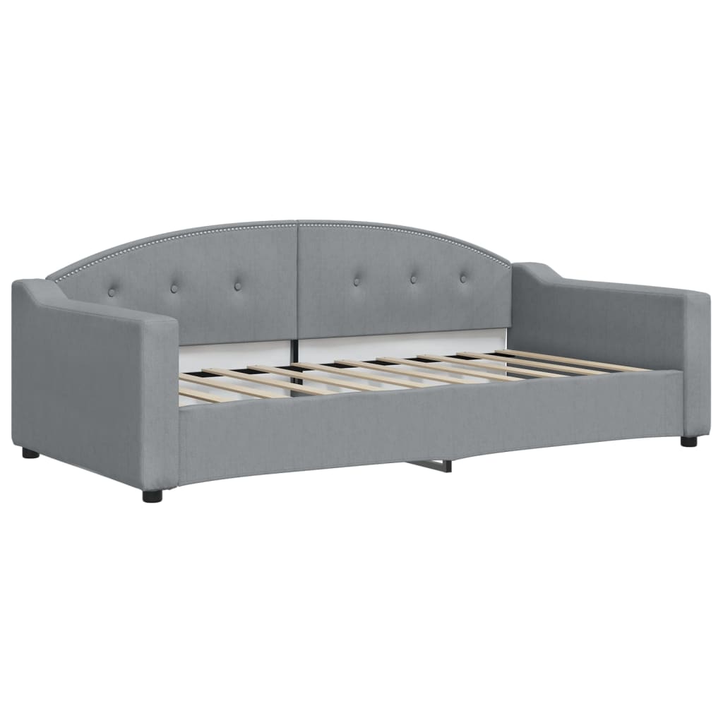 daybed med udtræk 90x190 cm stof lysegrå
