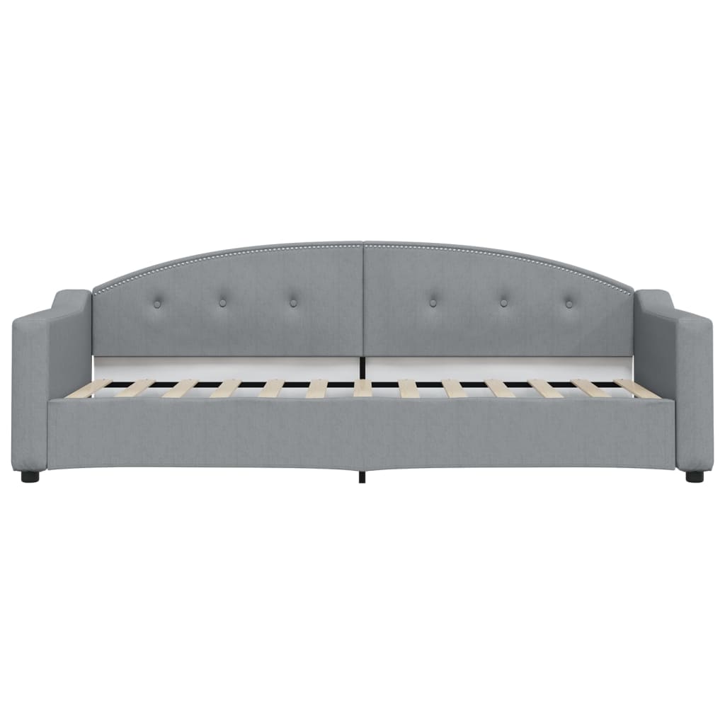daybed med udtræk 90x190 cm stof lysegrå