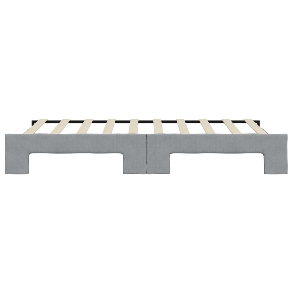 daybed med udtræk 90x190 cm stof lysegrå