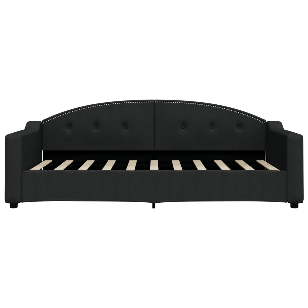 daybed med udtræk 90x190 cm stof sort