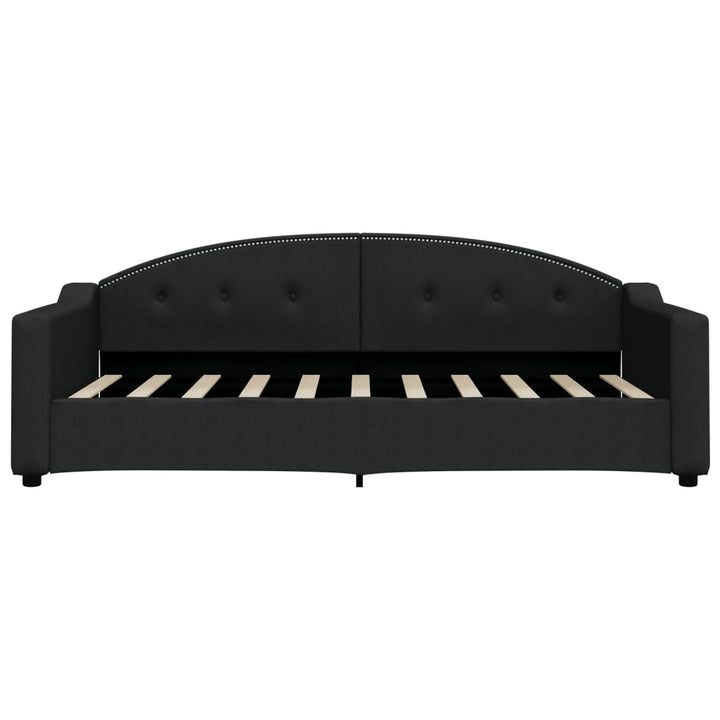 daybed med udtræk 90x190 cm stof sort