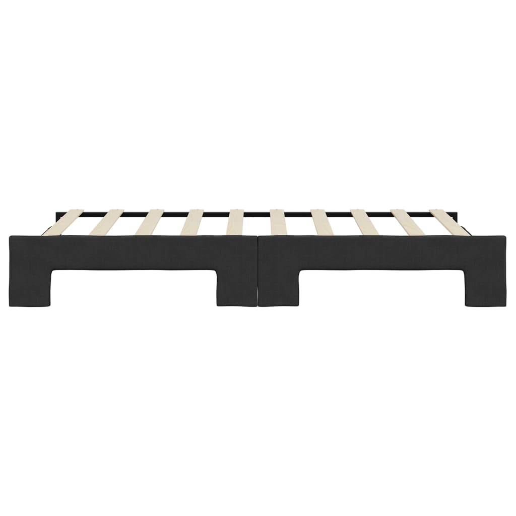 daybed med udtræk 90x190 cm stof sort