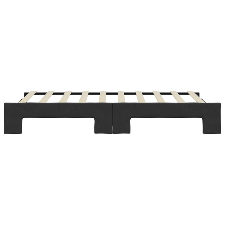 daybed med udtræk 90x190 cm stof sort
